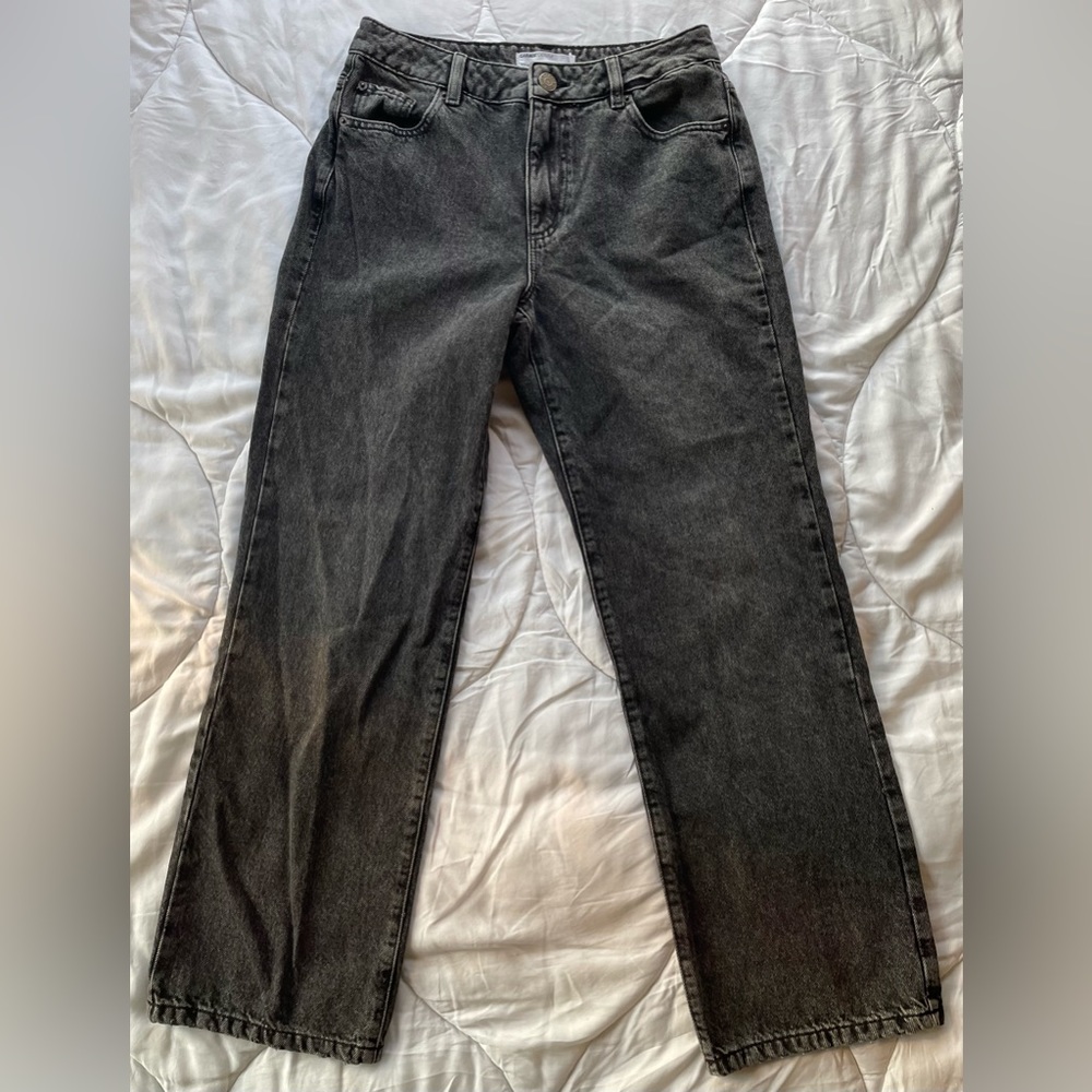 Garage black denim 90’s straight leg jeans size 7 short